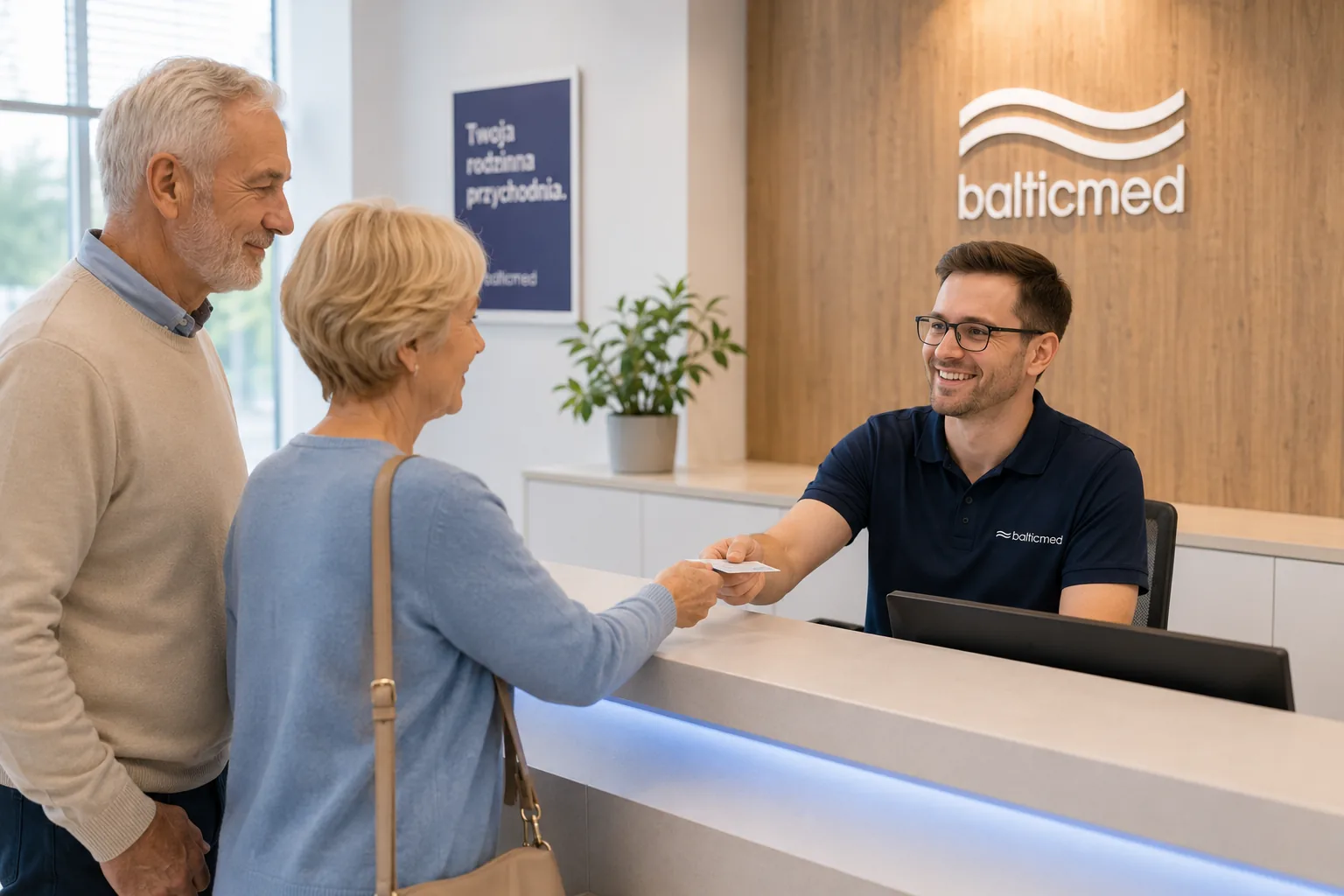Pacjenci przy rejestracji Balticmed